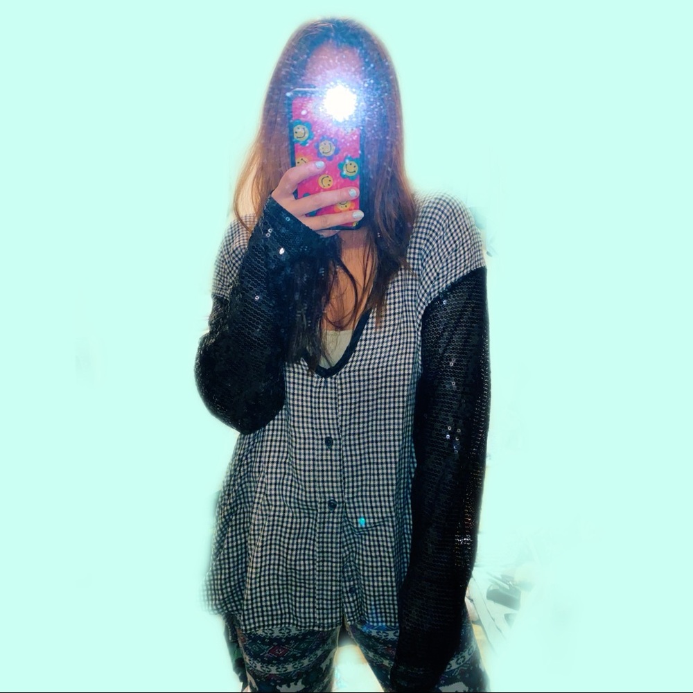 Furst of a kind LF plaid sequin flannel